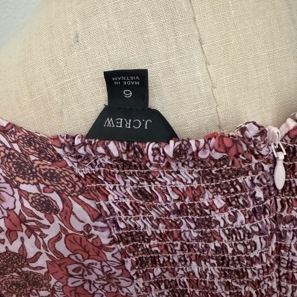 J Crew Re-Imagine Sweetheart Long Sleeve Midi Dress Smocked  Sz 6 in Fete Floral - Picture 6 of 9